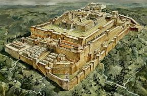 CittÃ . Una ricostruzione dell'antica Gerusalemme.De Agostini Picture Library